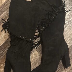 Fringe Black Women's Boots